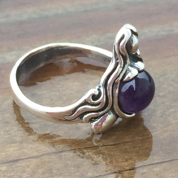 Goddess Abundance Ring Sterling Silver w/ Amethyst - Picture 7 of 16